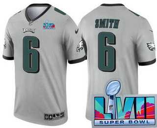 Mens Philadelphia Eagles #6 DeVonta Smith Limited Gray Inverted Super Bowl LVII Vapor Jersey